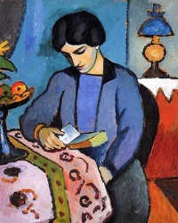 August Macke - Plava devojka čita