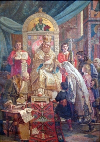 Uroš Predić - Sveti Sava blagosilja Srpčad