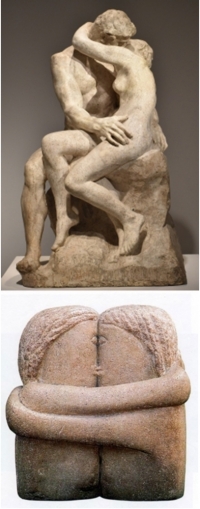 The Kiss - Auguste Rodin and Constantin Brâncuși
